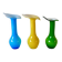 trio of designer vases in yellow, green and blue opaline from the 60s