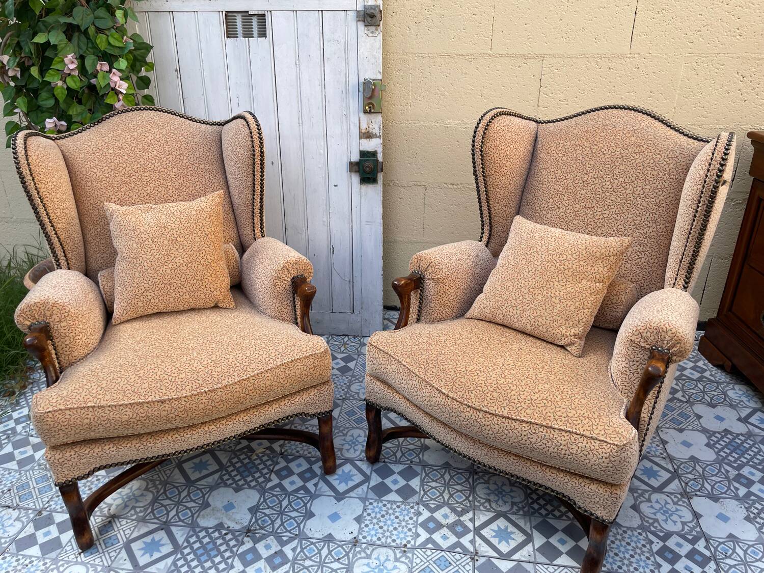 Pair of Bergère armchairs