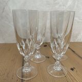 Set of 4 antique crystal flutes