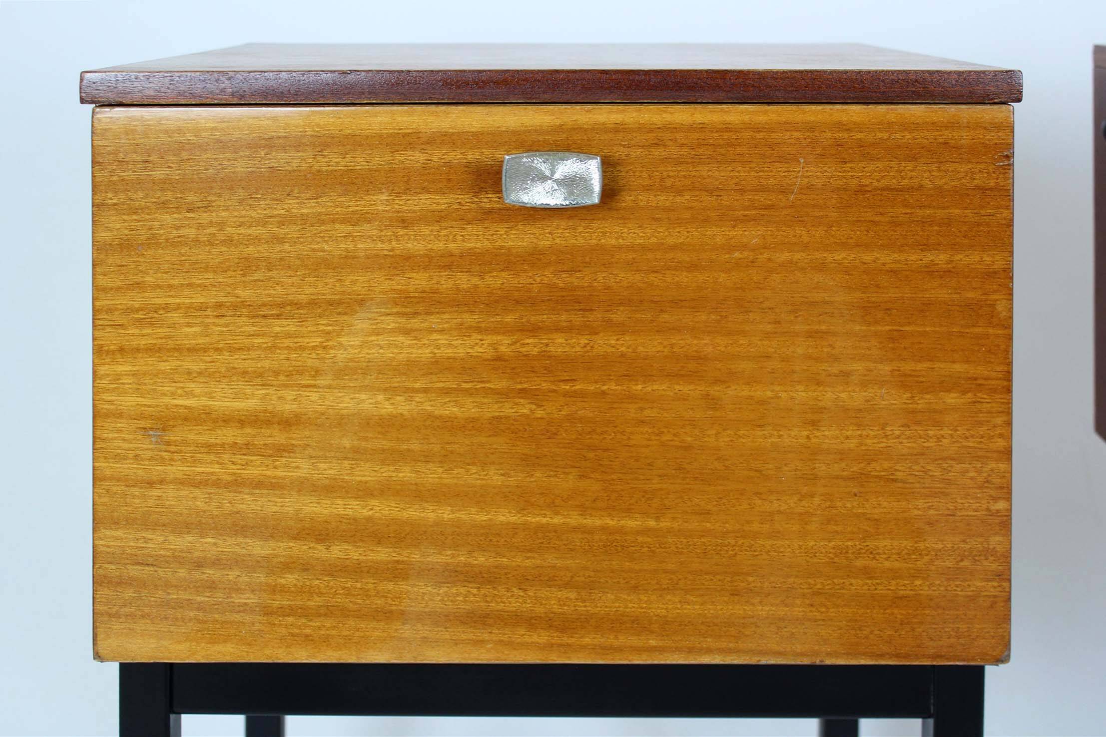 Mid-Century Modern Czechoslovakian Mahogany Nightstands by Up Závody, 1970s