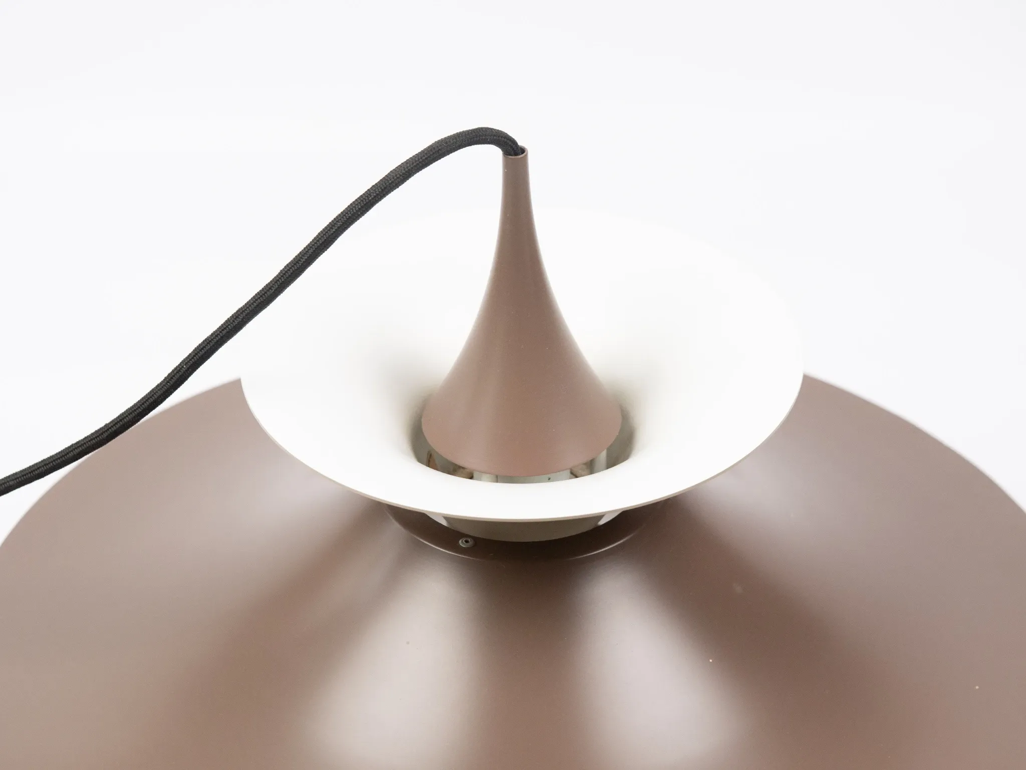 Danish vintage Radius pendant lamp by Erik Balslev, Fog og Morup, 1977
