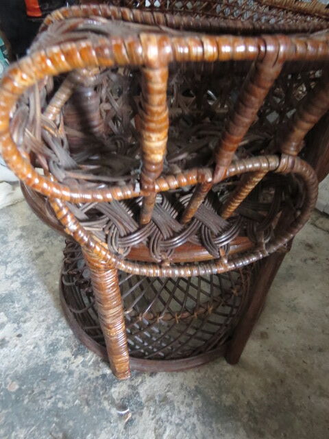 Emmanuelle rattan chair with satin cushions