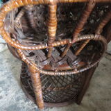 Emmanuelle rattan chair with satin cushions