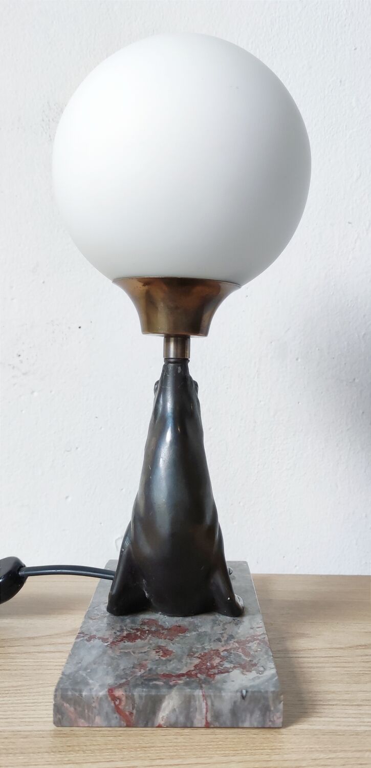 Art deco lamp sea lion