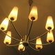 Italian brass and art glass chandelier, 1970s