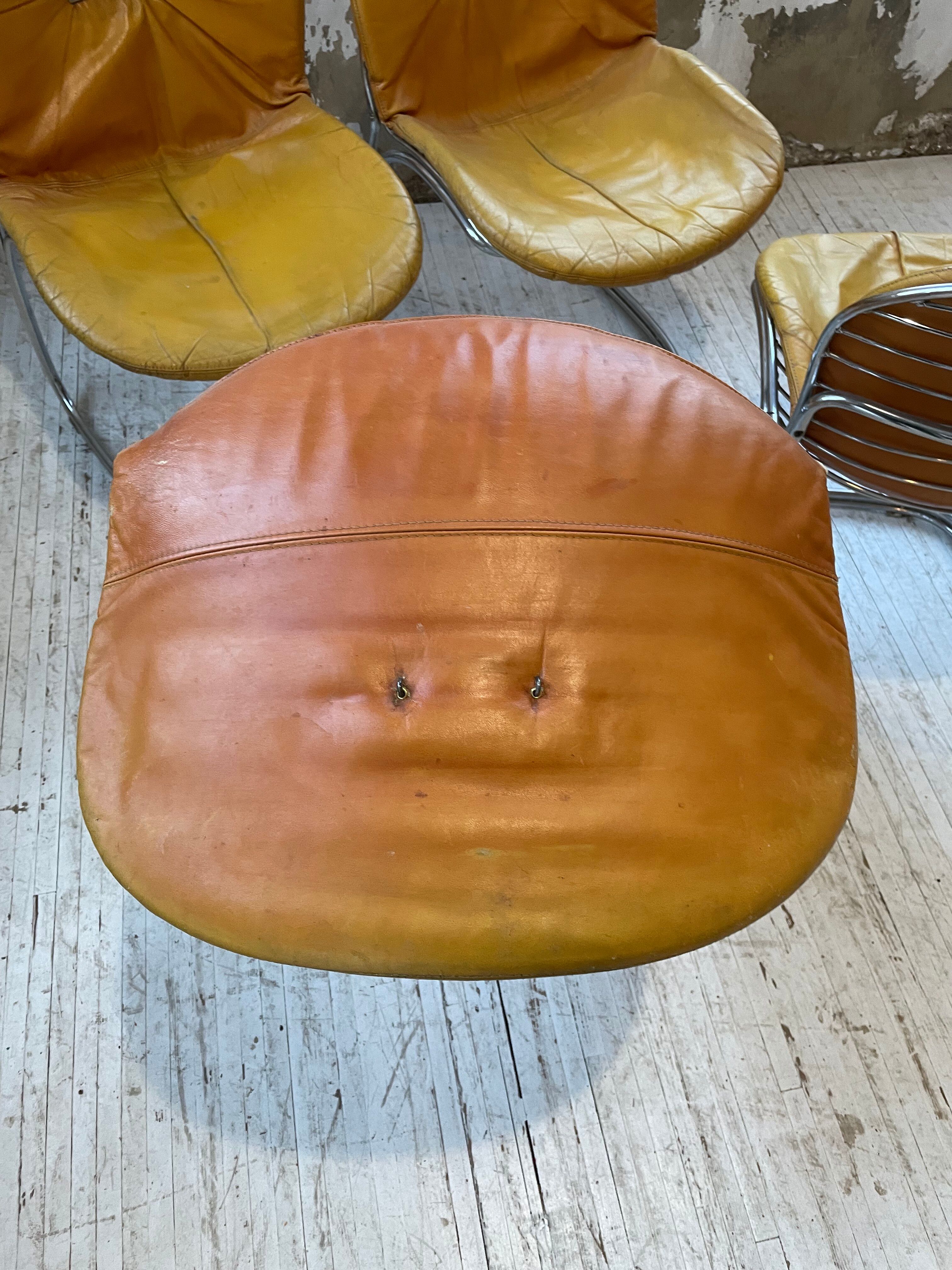 4 chairs Rinaldi "Sabrina" yellow leather