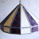 Large cream and purple tiffany style art deco pendant light