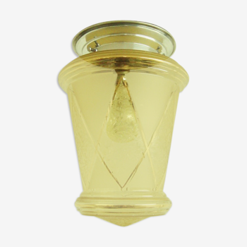 Ancient lantern of the 50s golden glass
