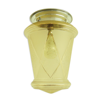 Lanterne ancienne des années 50 verre doré