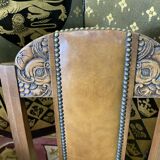 6 art deco chairs leather sitting