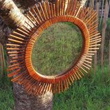 Rattan sun mirror 57 cm