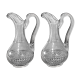 Pair of cut crystal pitchers