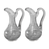 Paire de pichets en cristal taillé