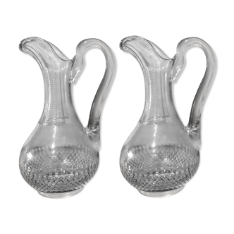 Pair of cut crystal pitchers