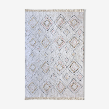 Berber carpet 120x180 cm white colorful patterns