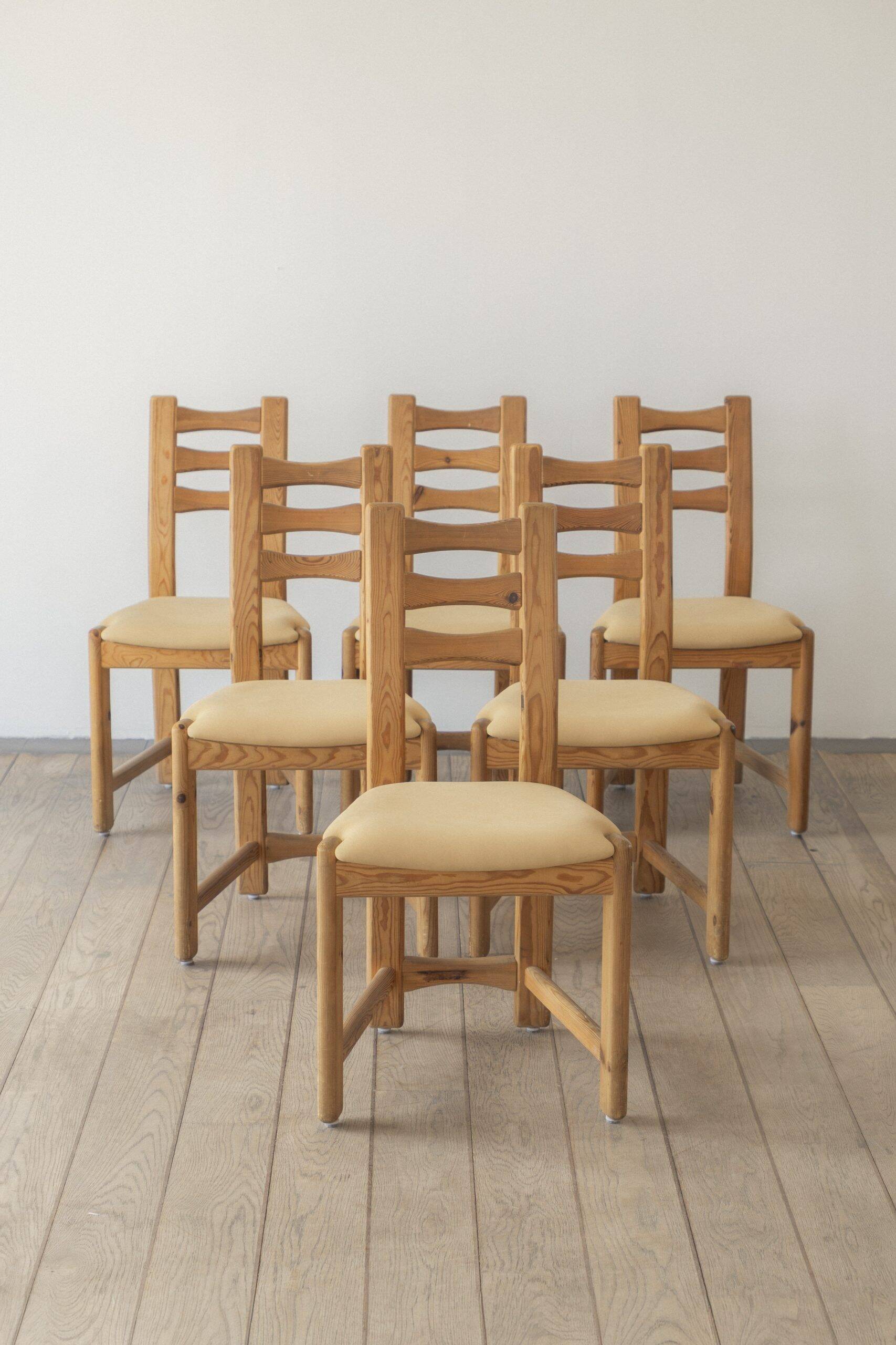 Chaises de salle à manger en pin Findahls Møbelfabrik (ensemble de six)