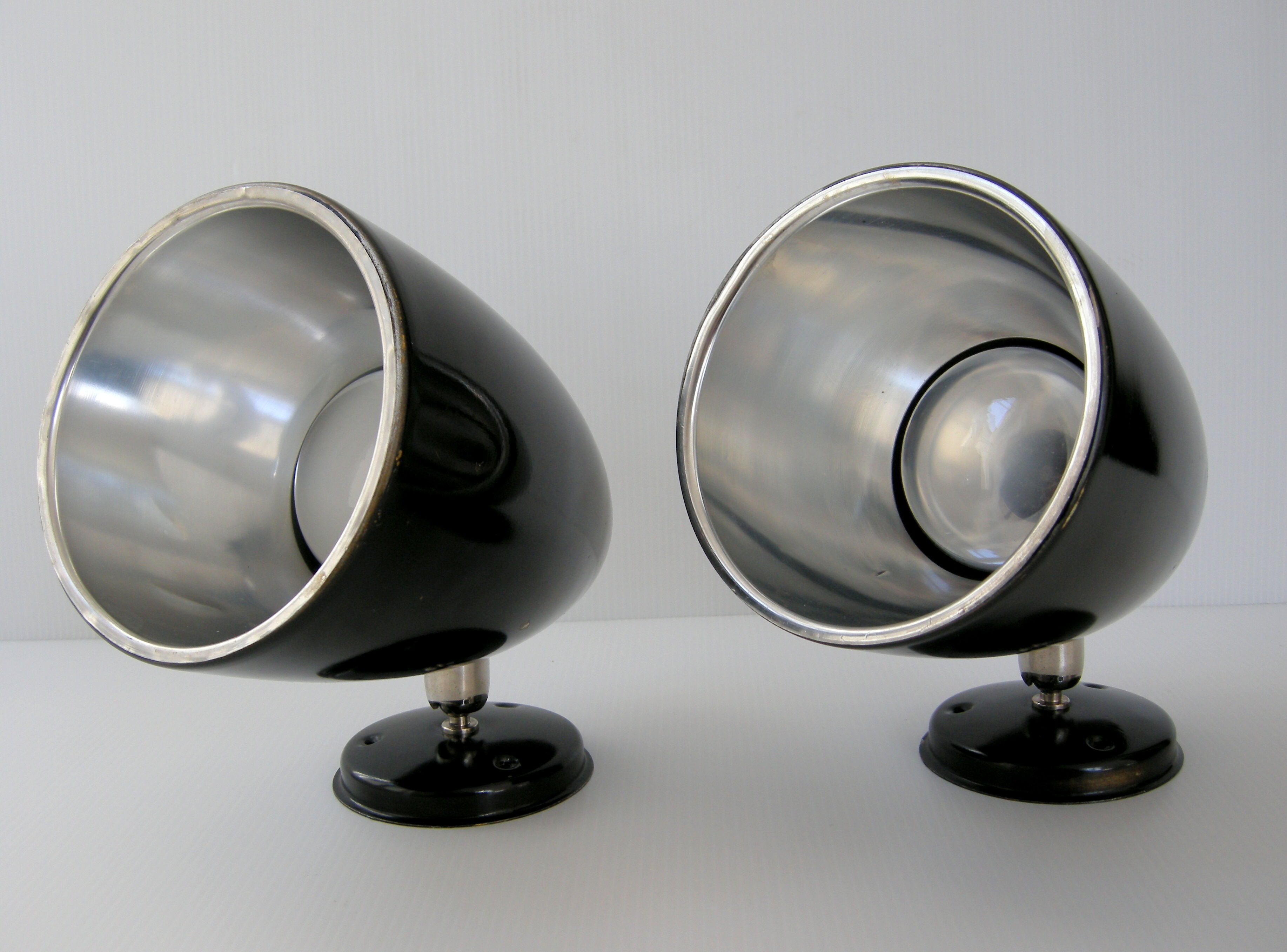 Pair of vintage 1950 adjustable spotlights