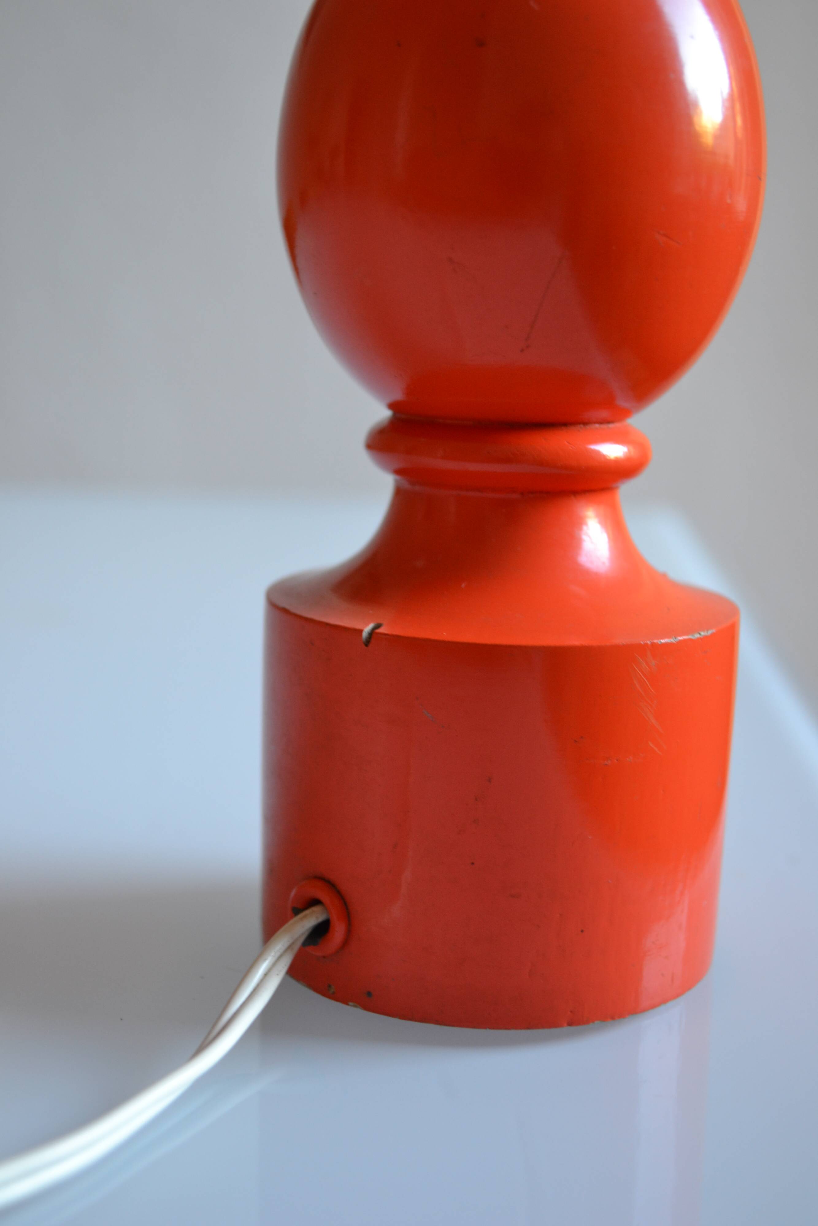 Orange lamp foot 70's philippe capelle