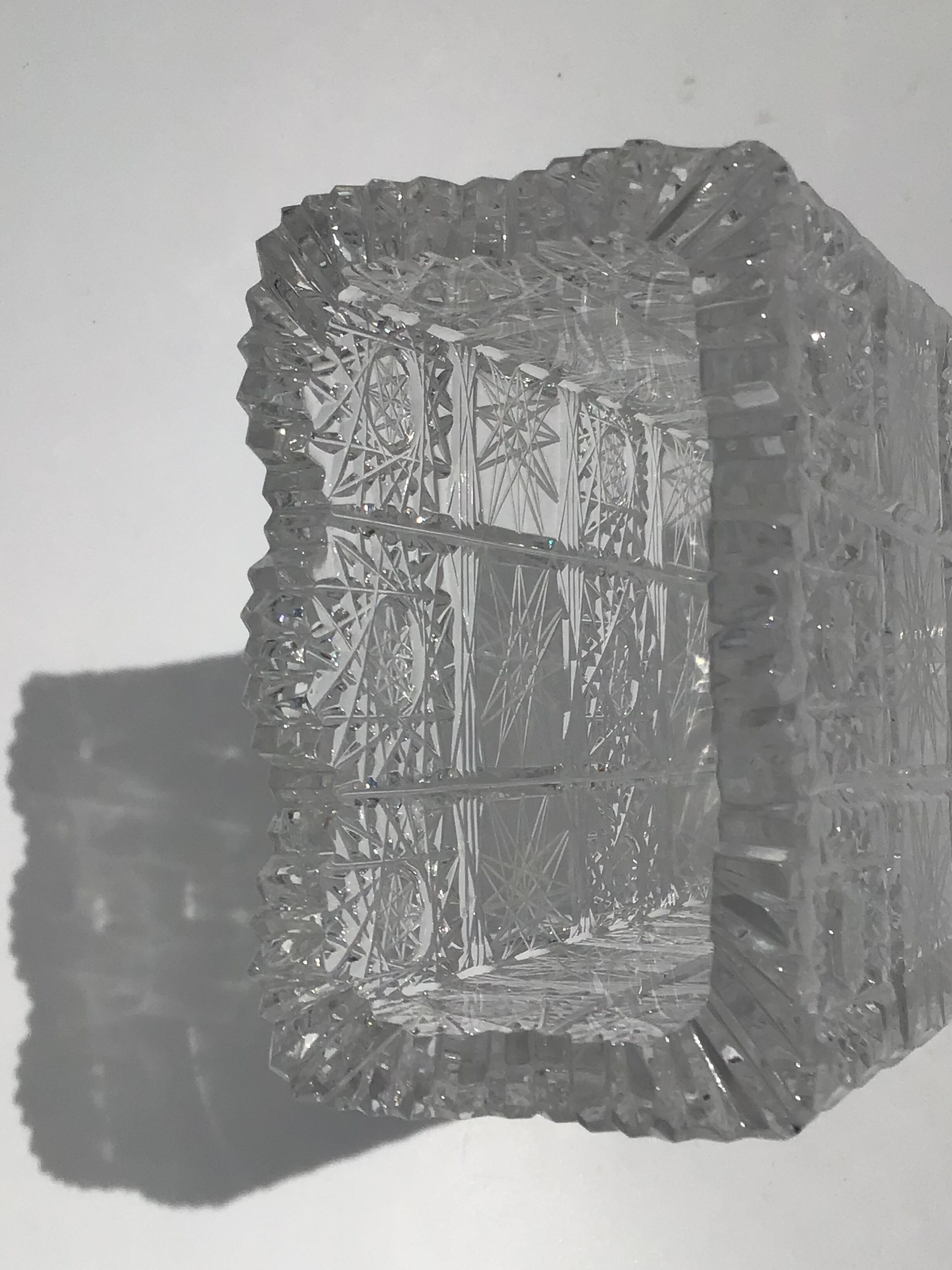 Rectangular cut Saint Louis crystal vase