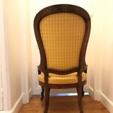 Pair of restored Napoleon 3 armchairs, Designer's Guild fabric