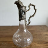Glass ewer decanter with tin frame