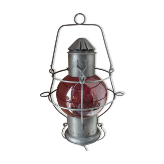 Lampe de péniche rouge
