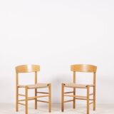 2x Børge Mogensen J39 People's Chair in Beech, 1970s Denmark