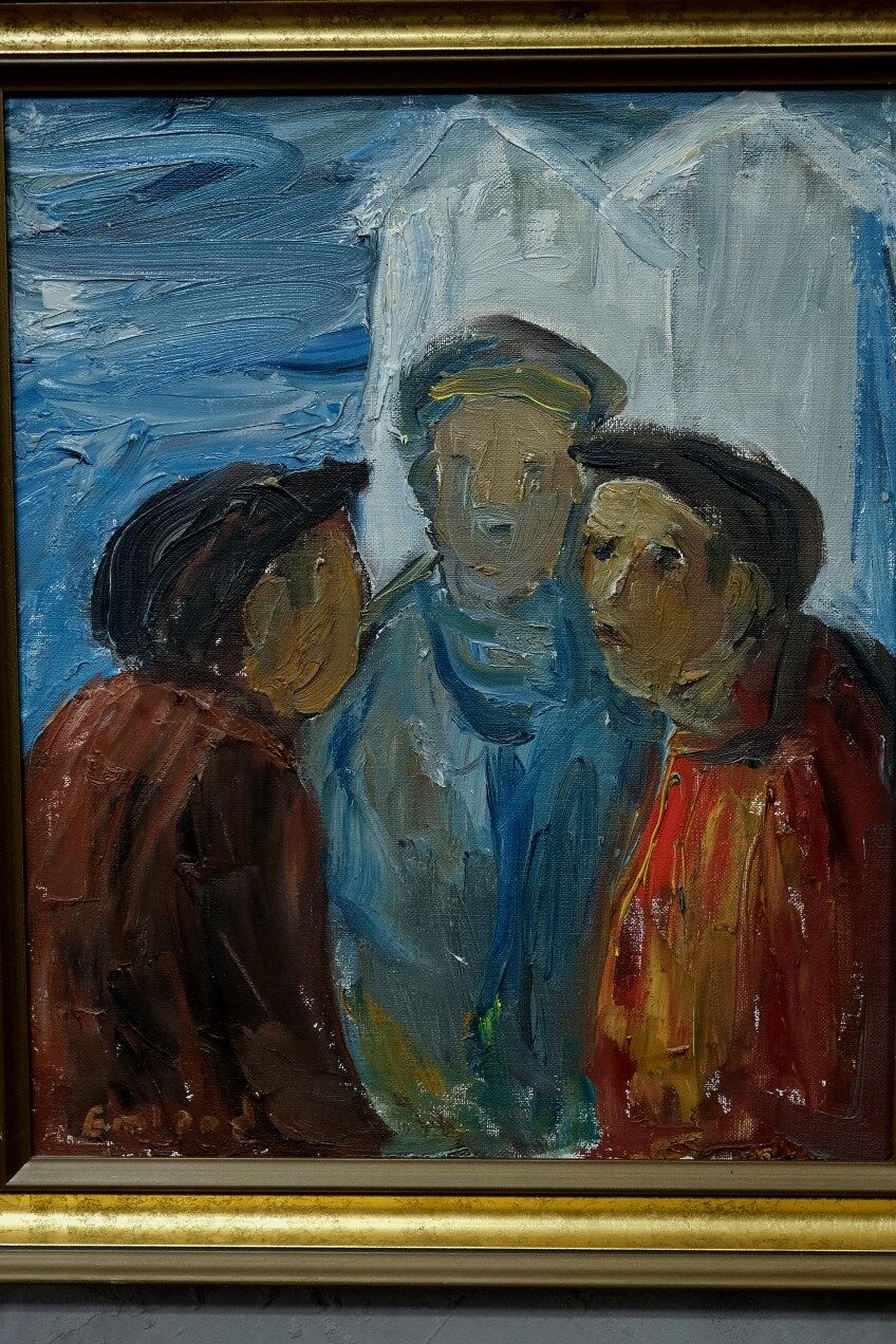 Fishermen, 1960s, oil on canvas, framed, Einar Emland (1916-1994)