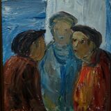 Fishermen, 1960s, oil on canvas, framed, Einar Emland (1916-1994)