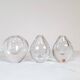 Midcentury Set of 3 Vases and Plate in Clear Crystal Glass Orrefors Sweden 1950