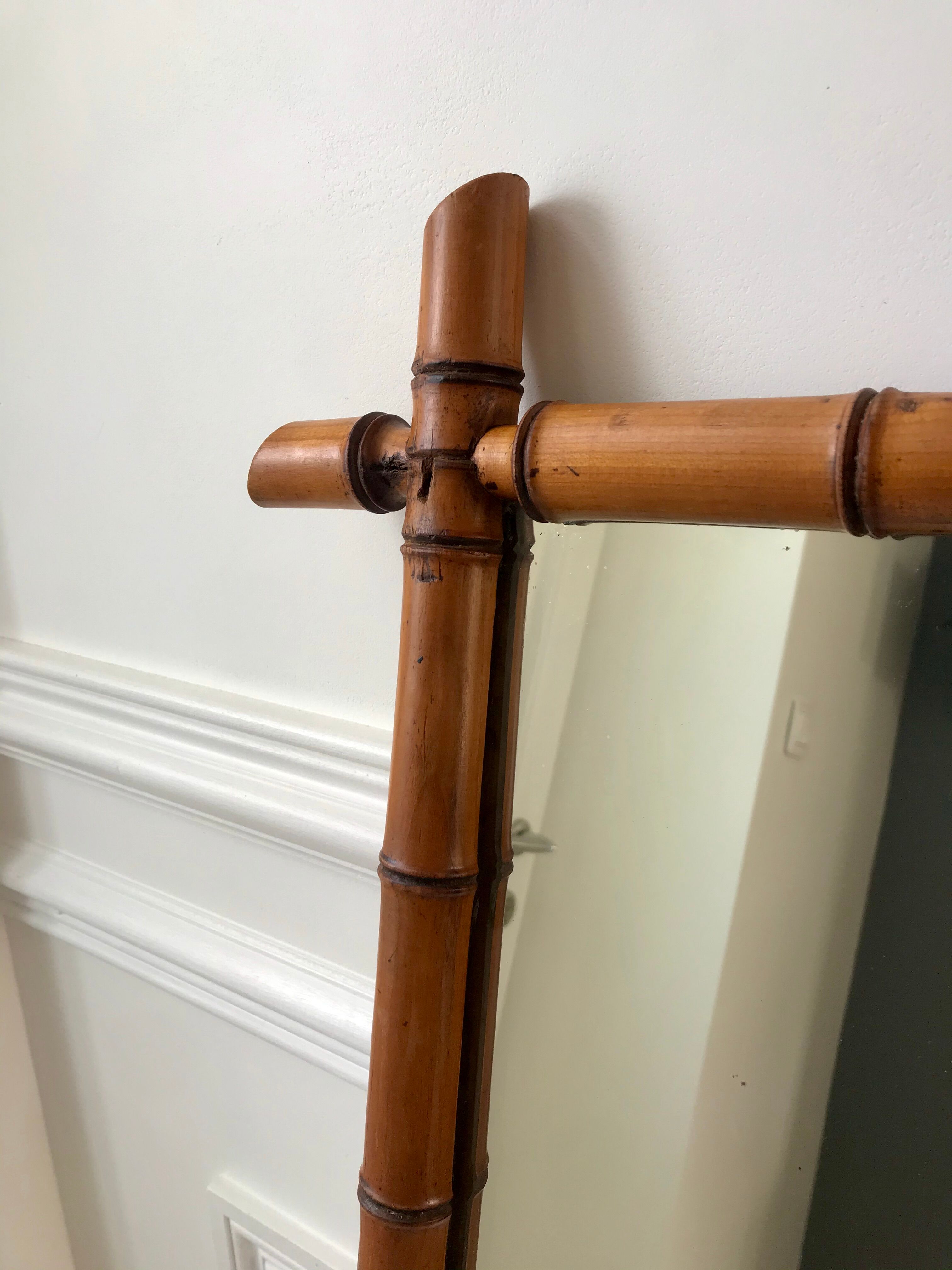 barber mirror style bamboo XXth