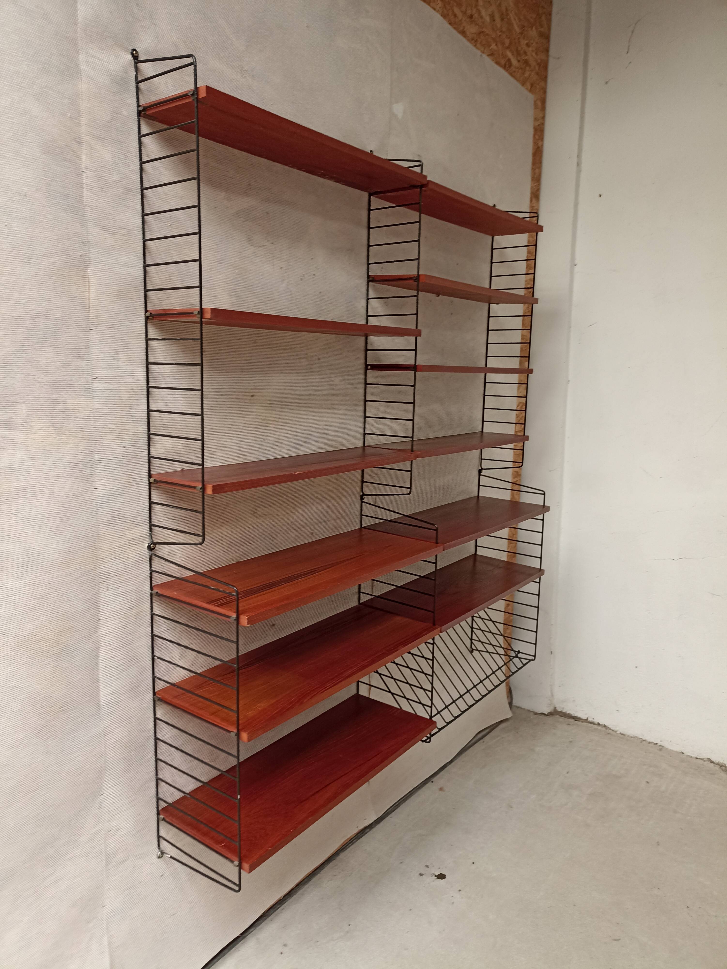 Wall bookcase string