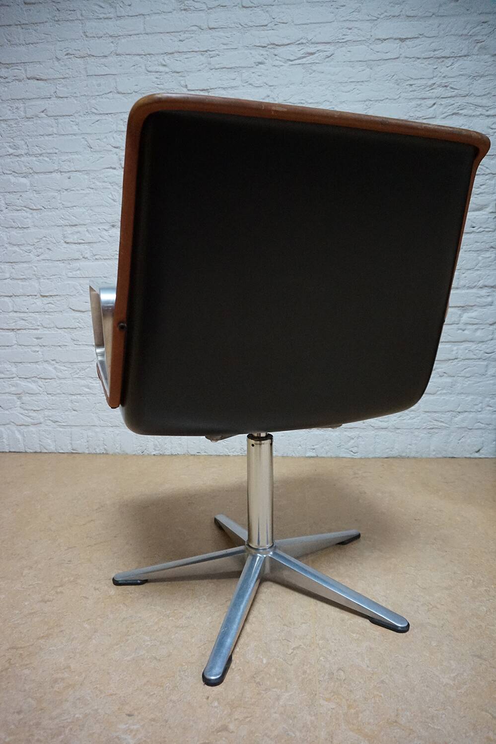 Cognac leather armchair by Delta 2000 for Wilkhahn, Germany, 1960s