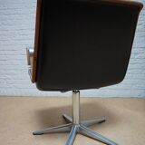 Cognac leather armchair by Delta 2000 for Wilkhahn, Germany, 1960s