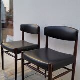 Pair of vintage teak Scandinavian chairs 1950