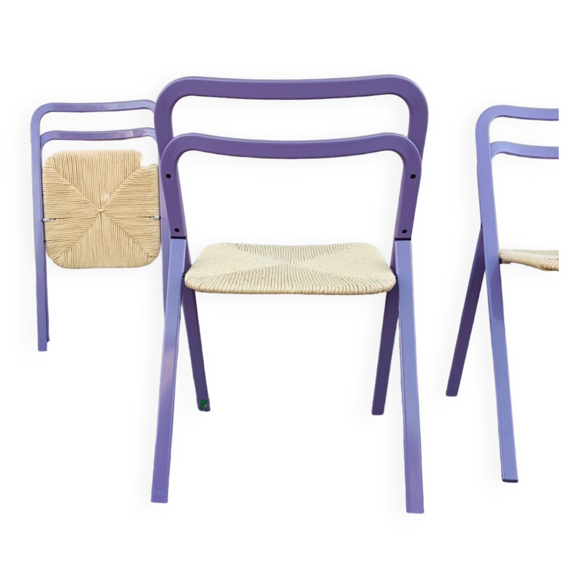 Set of 4 vintage Italian folding chairs by Giorgio Cattelan for Cidue, 1970s