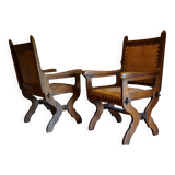 Pair of neo-Gothic armchairs