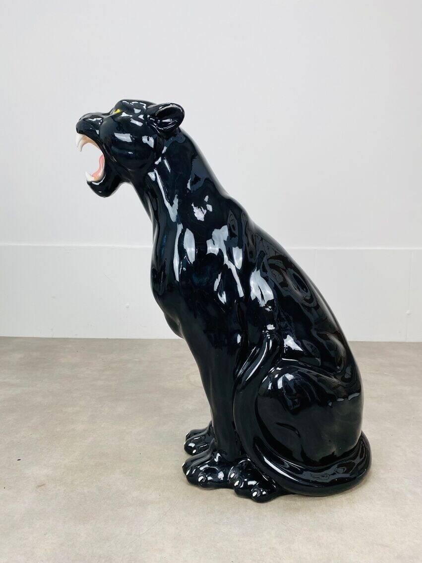 Black panther in ceramic floor 76 cm