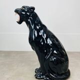 Black panther in ceramic floor 76 cm