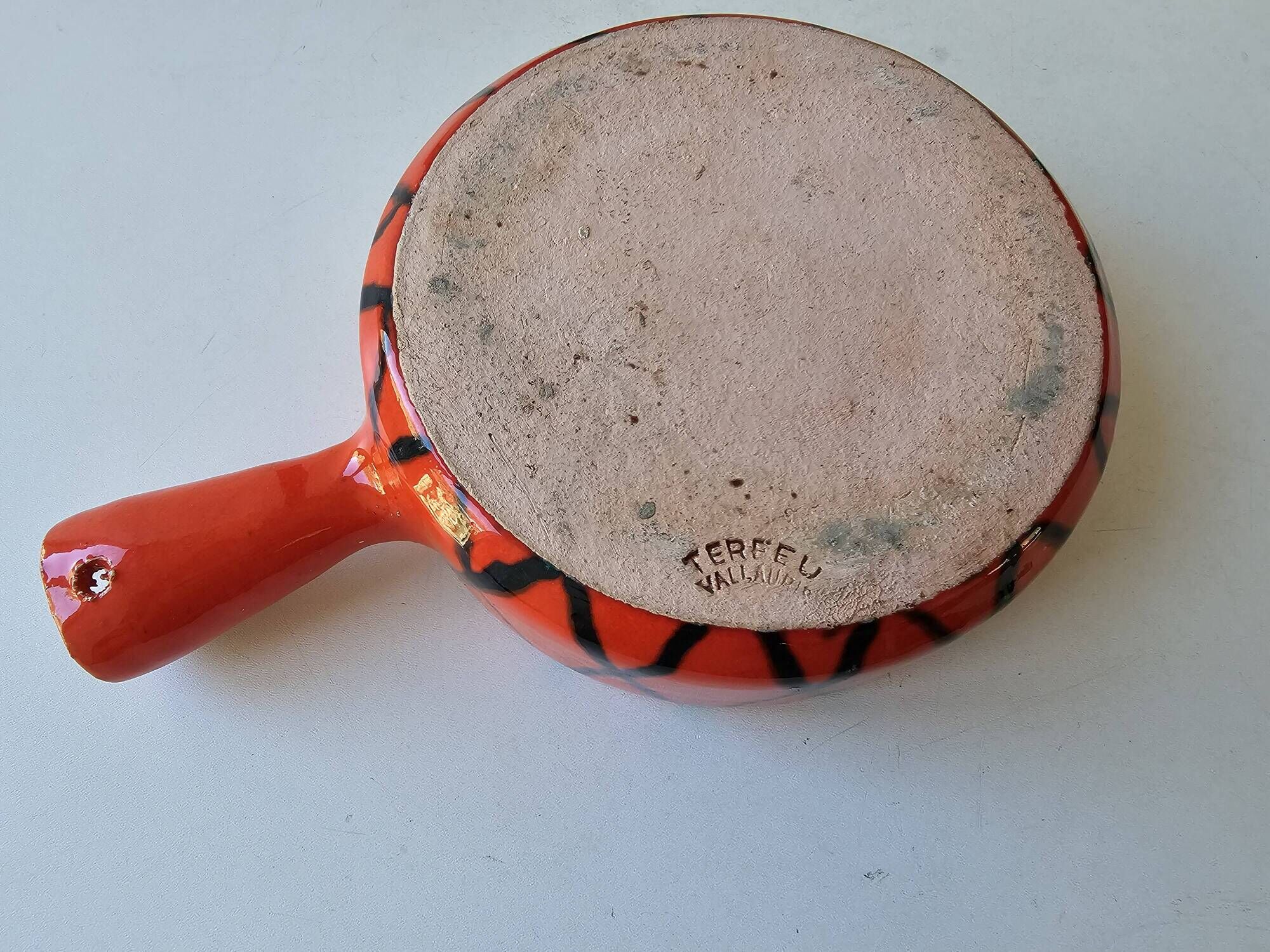 Red ceramic saucepan Terfeu Vallauris 5060 (capron, picault...)