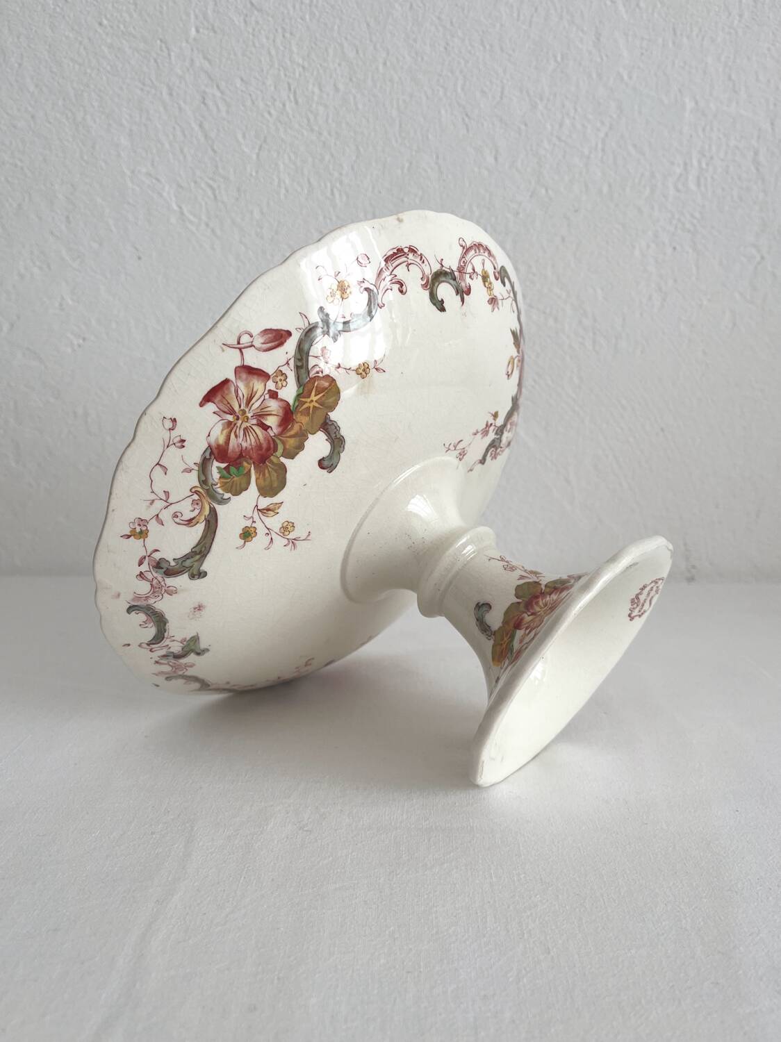 Bishop & Stonier “Wentworth” polychrome iron earth compote bowl