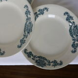 4 assiettes plates en terre de fer de Longchamp modèle Lutèce 220602