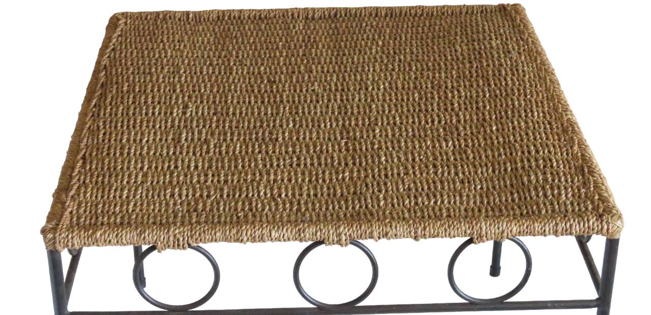 Metal coffee table and rope end table