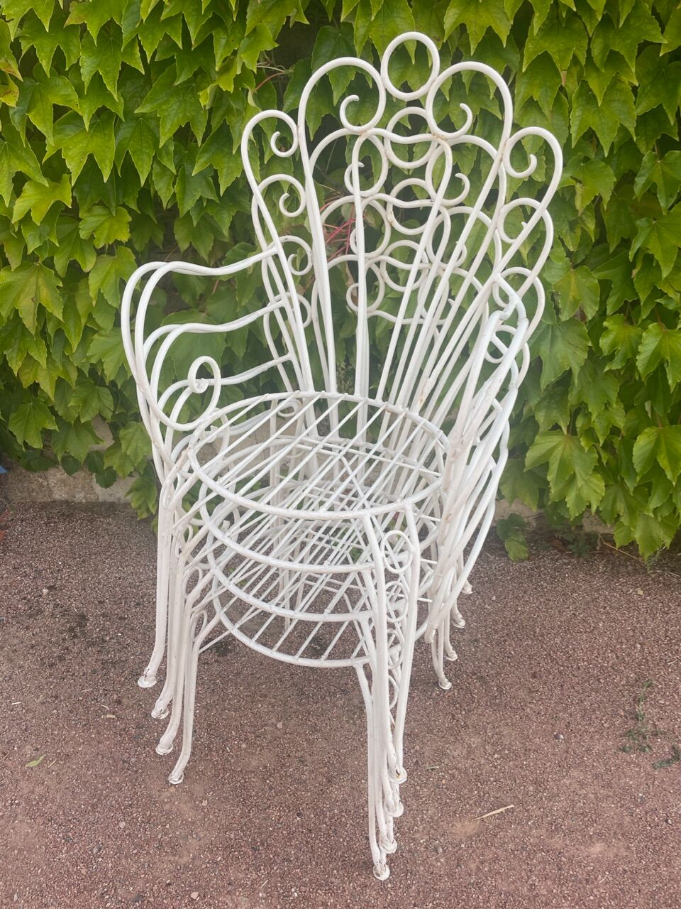 Provençal wrought iron armchairs