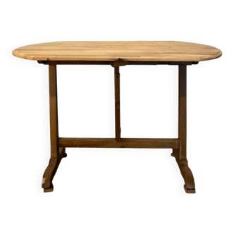 Folding winegrower's table in raw oak