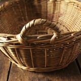 Oval basket wicker basket two handles