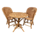 Set consisting of a table and three chairs made of chestnut slats from the 1950s/60s.