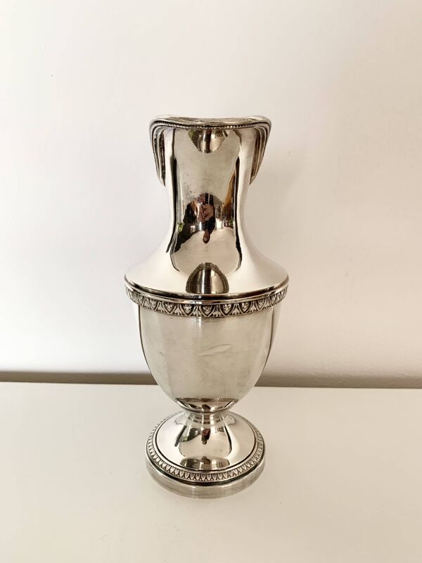 Pot à lait en métal argenté et ébène Boulenger