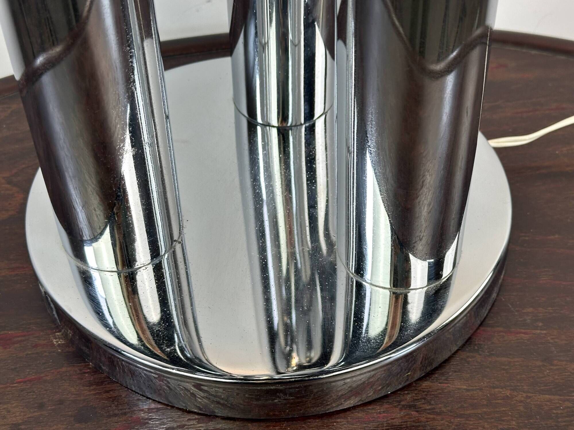 Vintage Space Age chrome table lamp 1970s