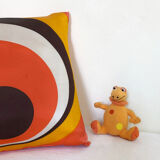 70's orange geometric cushion
